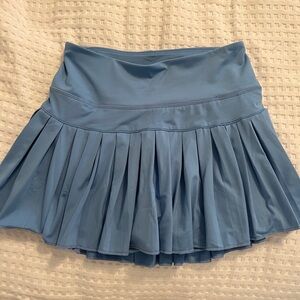 Blue Pleated Gold Hinge Women's Skirt